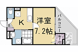 京都市北区大宮北林町アパート 1Kの間取図画像