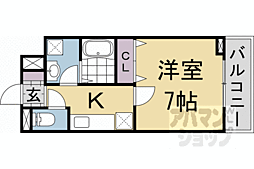 京都市北区大宮北林町アパート 1Kの間取図画像