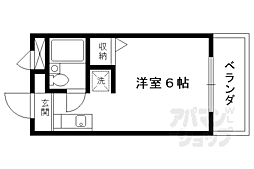 カーサ栗栖 1Kの間取図画像