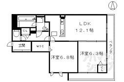 リーゾ北山 2LDKの間取図画像