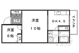 グリーンビューヒライ 2DKの間取図画像