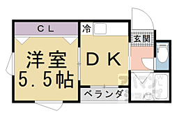 西賀茂ロイヤルリバーマンション 1Kの間取図画像