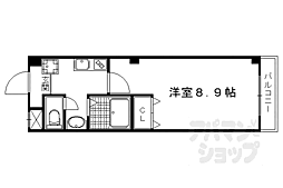 クオリカ紫竹 1Kの間取図画像