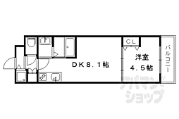 アドバンス京都北大路レフィナード 1LDKの間取図画像