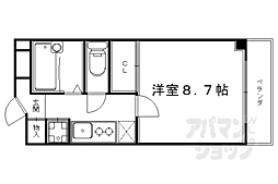 クルーセ神山 1Kの間取図画像