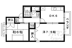 シャトー山翠 2DKの間取図画像