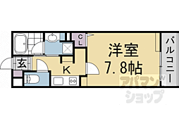 THE ROSE RES 一乗寺 1Kの間取図画像
