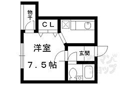 ノースウィロー ワンルームの間取図画像