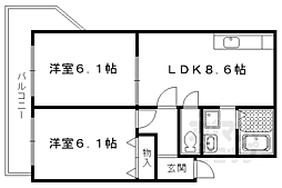 プレアデス京都北山 2LDKの間取図画像