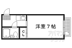 フローラルピンク 1Kの間取図画像