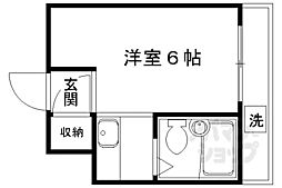 コットンハウス95 1Kの間取図画像