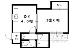 ヴァンエスポワール 1DKの間取図画像