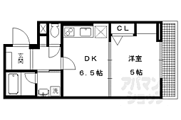 カーサ鞍馬口 1DKの間取図画像