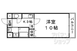 アクアリヴィエール 1Kの間取図画像