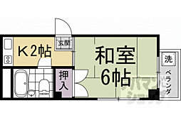 サンスィート金閣 1Kの間取図画像