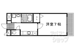ヴィラグレイス2 1Kの間取図画像