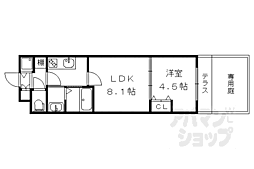 アドバンス京都北大路レフィナード 1LDKの間取図画像