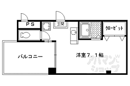 ビルゴ北山 1Kの間取図画像
