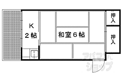 岡田アパート 1Kの間取図画像