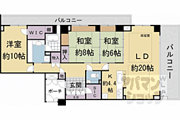 パークハウス京都岡崎有楽荘 3LDKの間取図画像