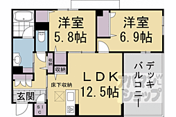 シャーメゾン 清風 2LDKの間取図画像