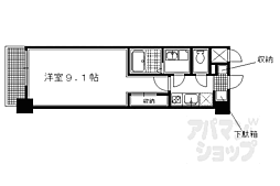 インベスト京都修学院 1Kの間取図画像