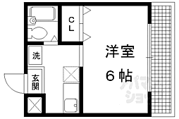 ノースカナル紫明 1Kの間取図画像