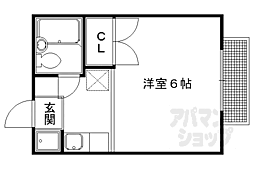 北大路ハイム 1Kの間取図画像