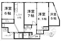 ファーストコート紫野 4DKの間取図画像