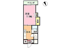 リバーサイドヒグチ 1DKの間取図画像