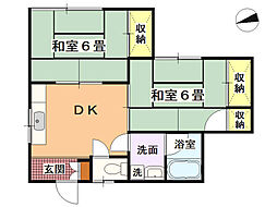 サンハイム紅葉 2DKの間取図画像