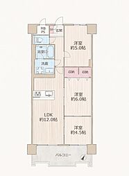 朝日プラザ塚本 3LDKの間取図画像