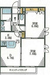 LaVillaTotsuka 2DKの間取図画像