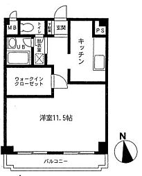 メゾン北鎌倉 1Kの間取図画像