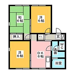 メゾンむつみが丘 3DKの間取図画像