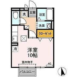 サンテラス雲雀ケ丘 ワンルームの間取図画像