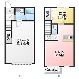 270ガレージ 1LDKの間取図画像