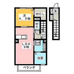 エスパティオン 1LDKの間取図画像