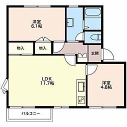 メゾン近 2LDKの間取図画像