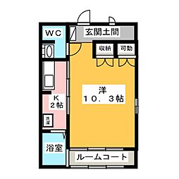 ウィステリアコート ワンルームの間取図画像