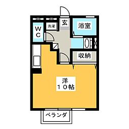 サウスレグルス ワンルームの間取図画像