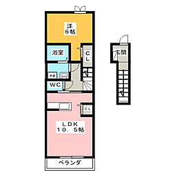 アドバンスツー1 1LDKの間取図画像