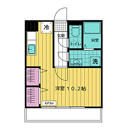 ブルースカイマンション6 ワンルームの間取図画像