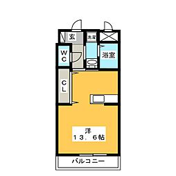メゾンピエール上浜 ワンルームの間取図画像