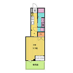 津市久居新町アパート 1Kの間取図画像