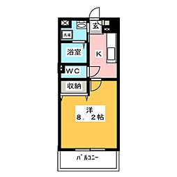 ブルースカイマンション10 1Kの間取図画像