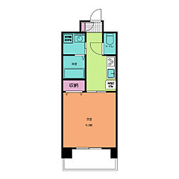 Residence利平治 1Kの間取図画像