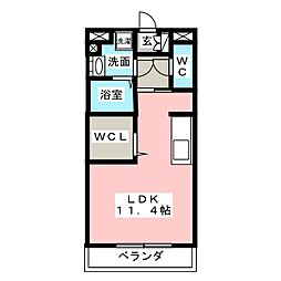 SoleilCourtS ワンルームの間取図画像