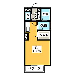 リビングタウンえどばしB ワンルームの間取図画像