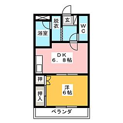 サンタプレイス 2LDKの間取図画像
